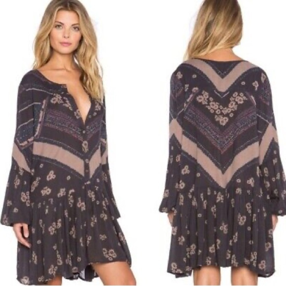 Free People dress size XS in a neutral color floral print.